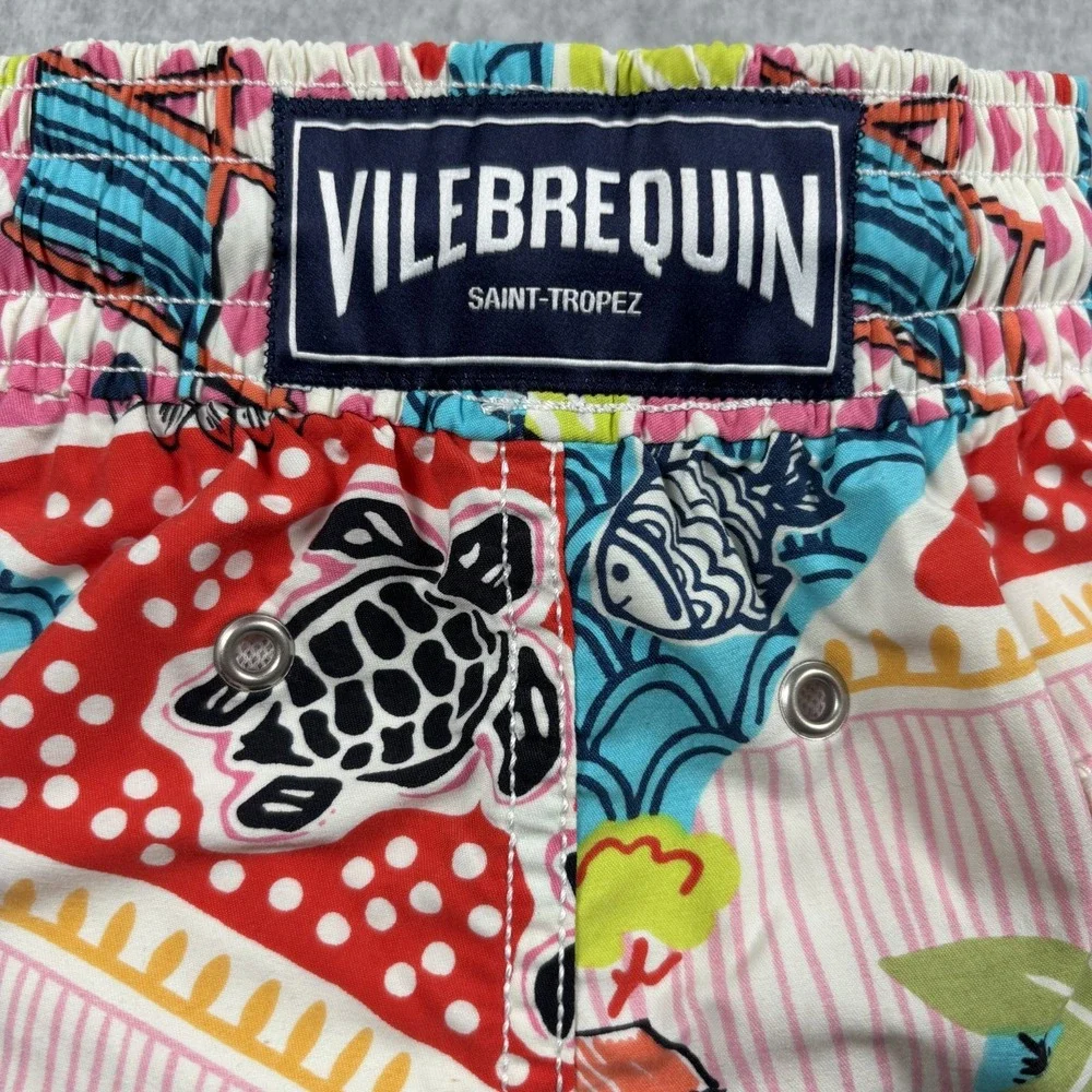 Vilebrequin Saint Tropez Les Plages Men's M Swim Trunks Board Shorts Lined